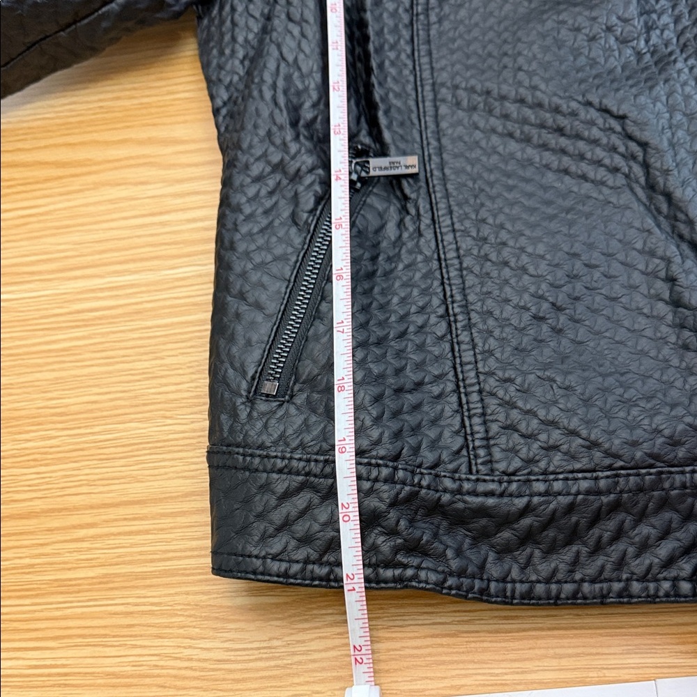 Karl Lagerfeld Textured Black faux Leather Jacket - Picture 10 of 15